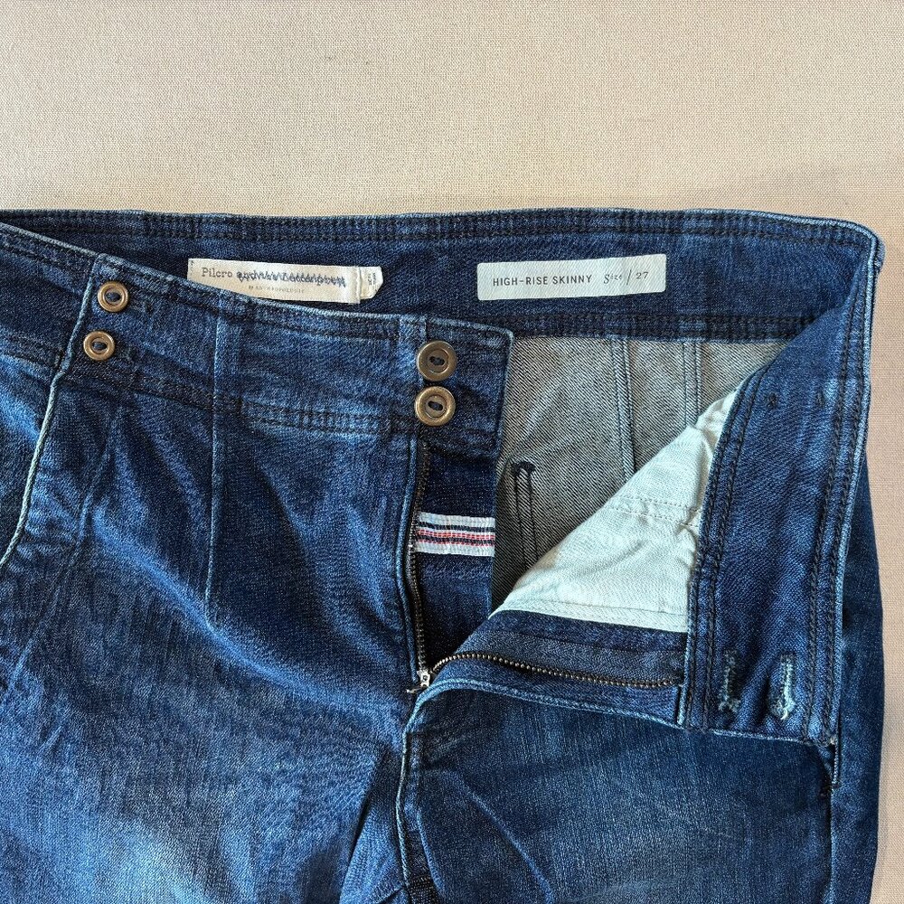 Navy Dark blue Pilcro by Anthropologie High-Rise Skinny Jeans Size Small 27